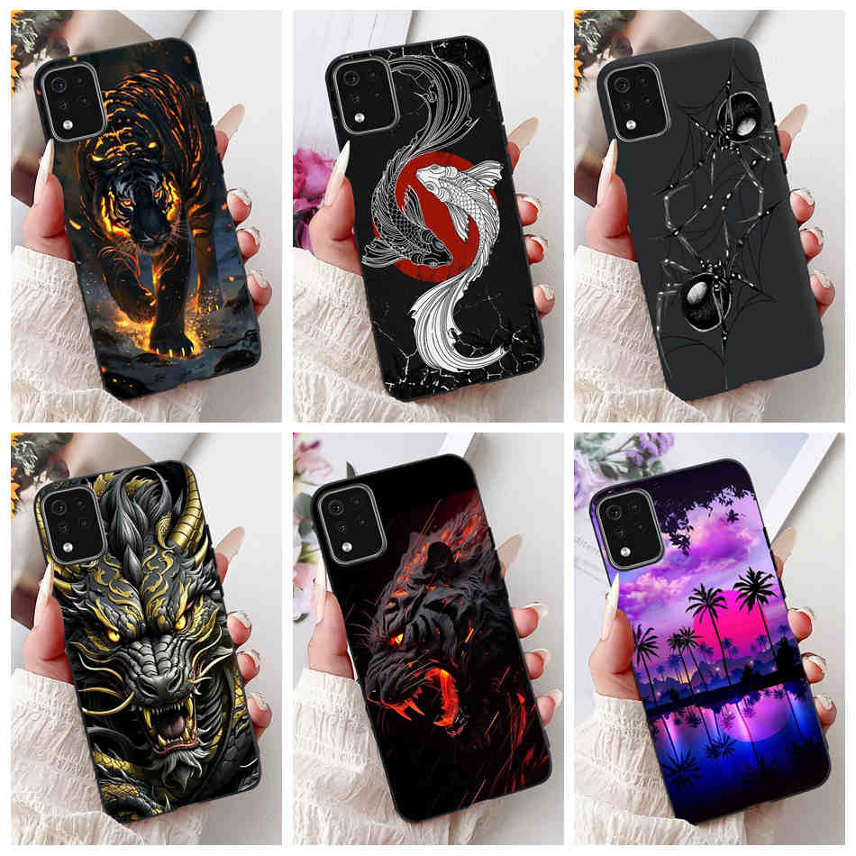 Para LG K42 K52 2020 K420 K520 Cool Dragon Pattern Phone Invólucro (Brasil) Capa Macia De Silicone Preto