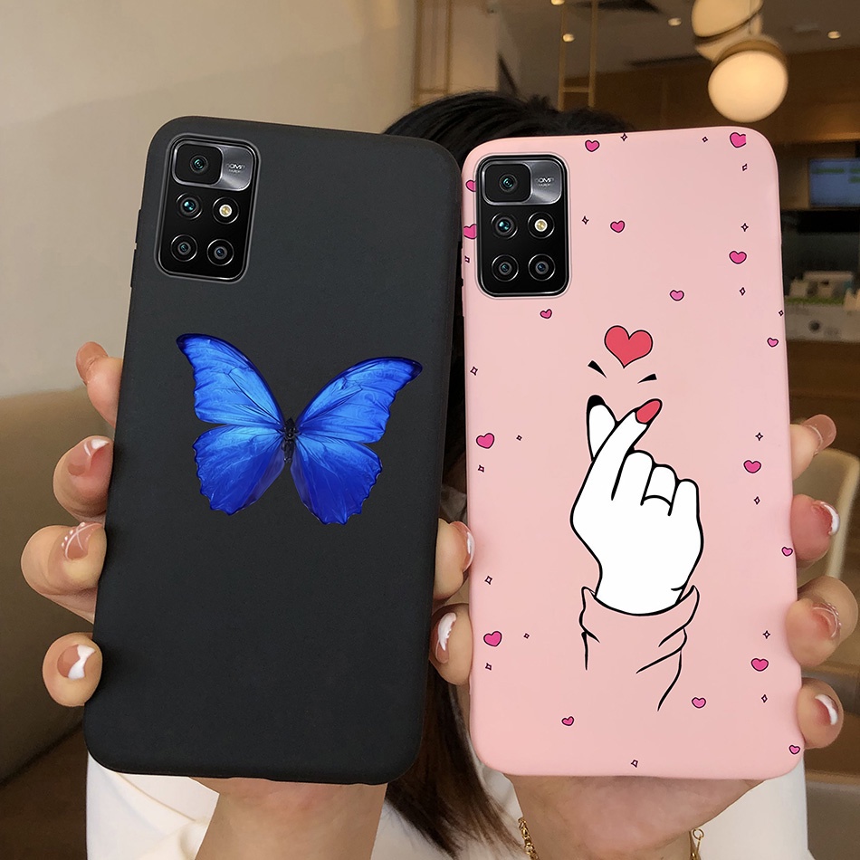 Caixa De Telefone Para Xiaomi Redmi 10 Fashion Butterfly Heart Sweet Girls Abacate Pattern Silicone TPU Soft Jelly Case Redmi10 Capa