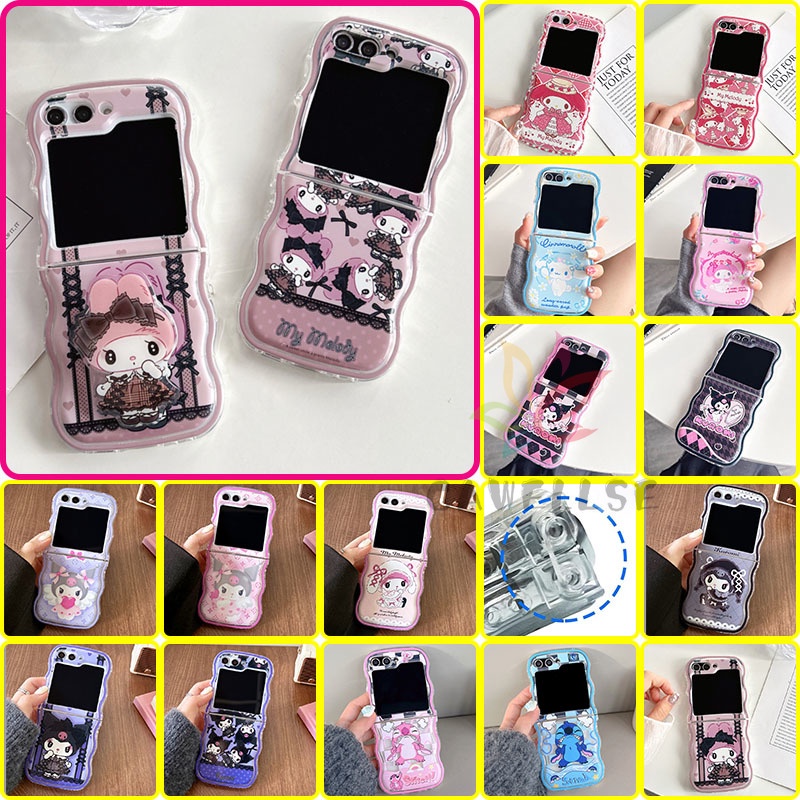 Lovely Cartton Pattern Impresso Padrão De Caixa De Silicone TPU Macia De Onda Curly Wave Samsung Galaxy Z Flip 6 5 4/3