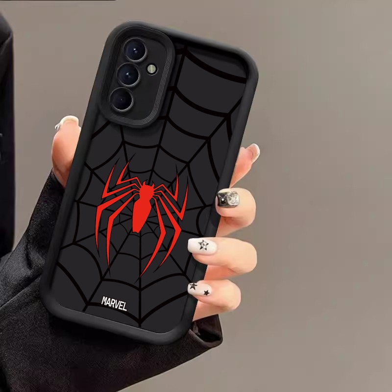 Capa De Proteção Para Telefone Samsung Galaxy A14 A24 A34 A54 A04 Spider Web Pattern Com Silicone Macio