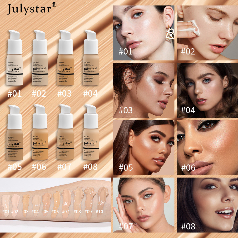 Maquiagem Nua Colorida Fundação Facial Cobertura Completa Corretivo Base À Prova D'água Brighten Dark Circles Controle