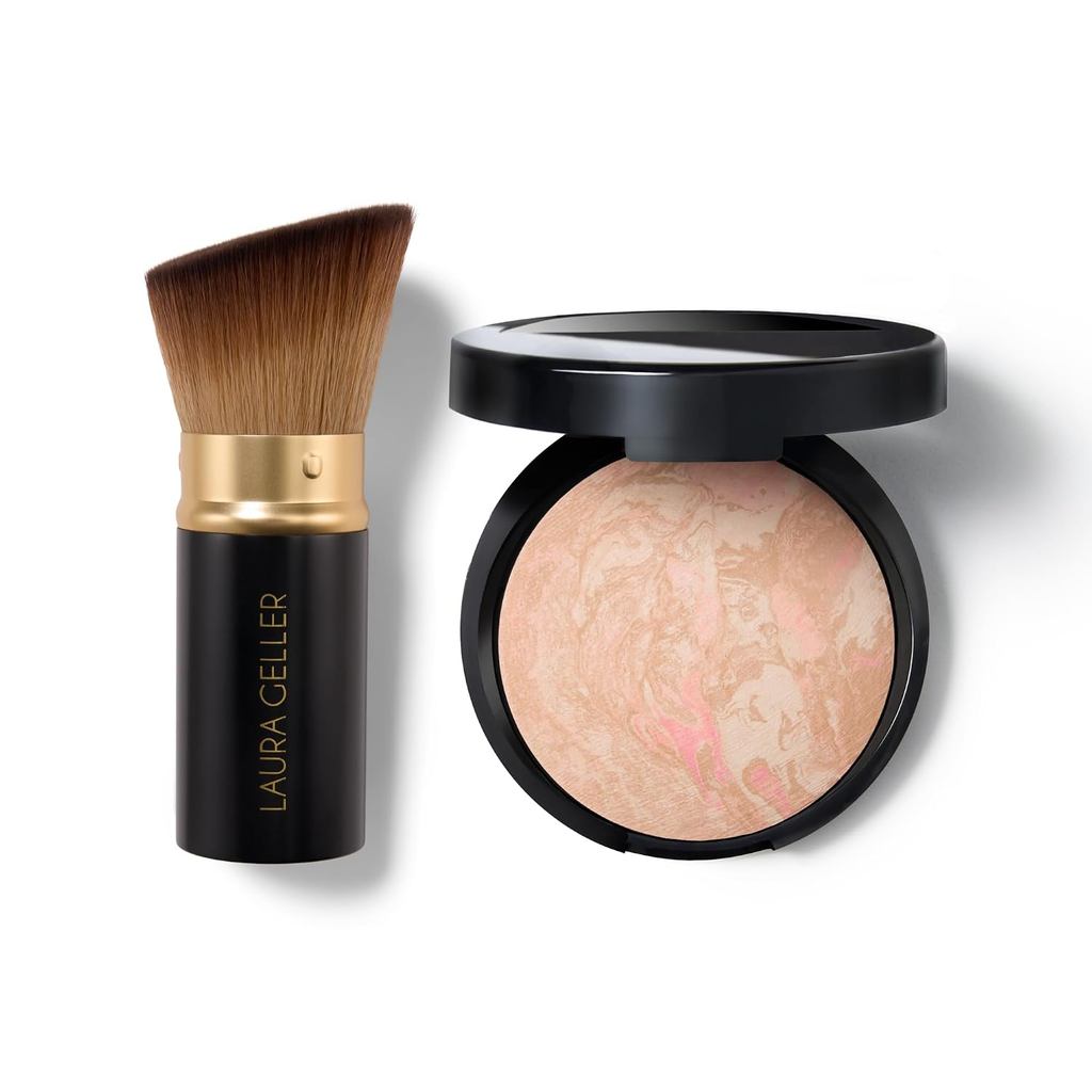 LAURA GELLER NEW YORK Baked Balance-n-Brighten Foundation Com Conjunto De Maquiagem Pincel Kabuki , Justo