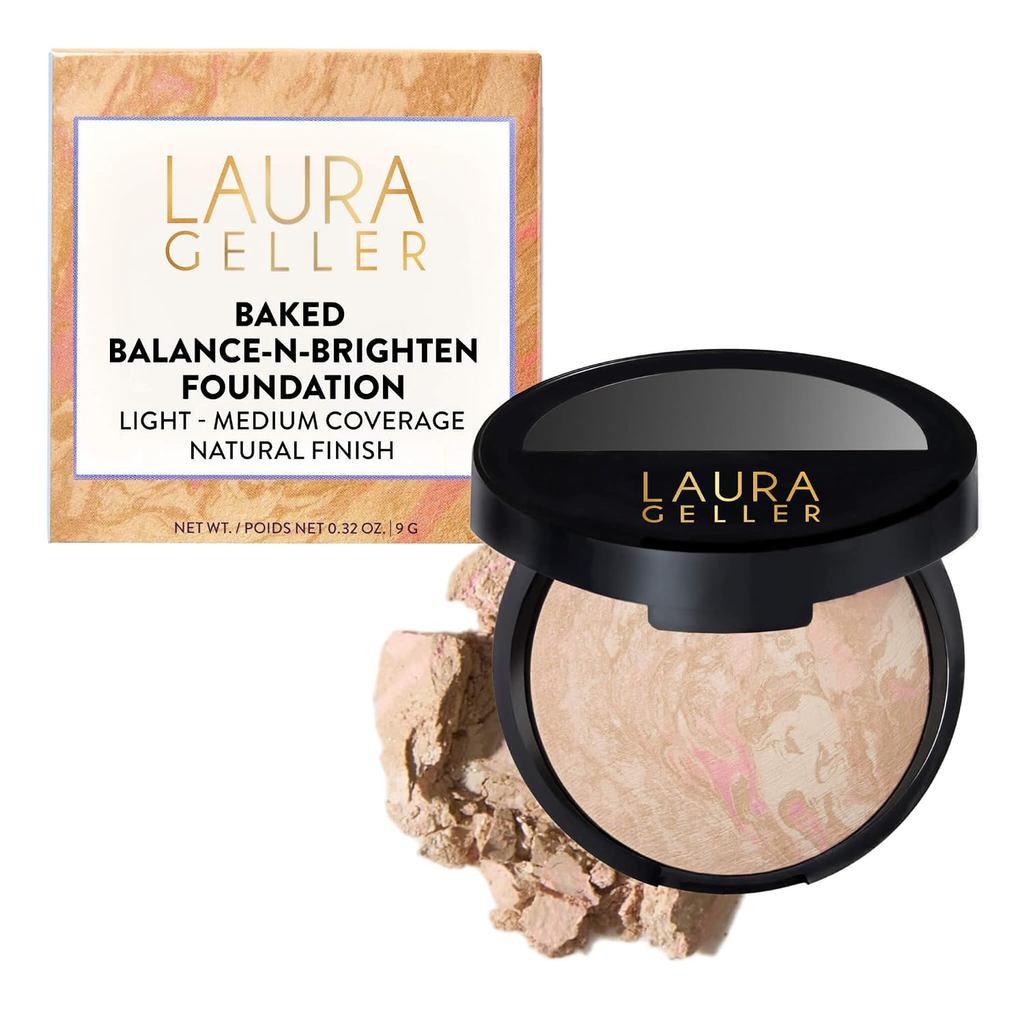 LAURA GELLER NEW YORK Premiado Baked Balance-n-Brighten Color Cor Correcting Powder Foundation-Feito À Mão Na Itália-Cob