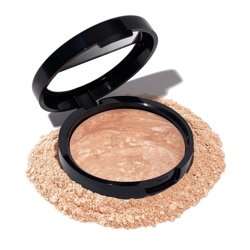 LAURA GELLER NEW YORK Base em Pó Corretora de Cor Baked Balance-n-Brighten, Premiada - Tonalidade Clara - Cobertura Leve