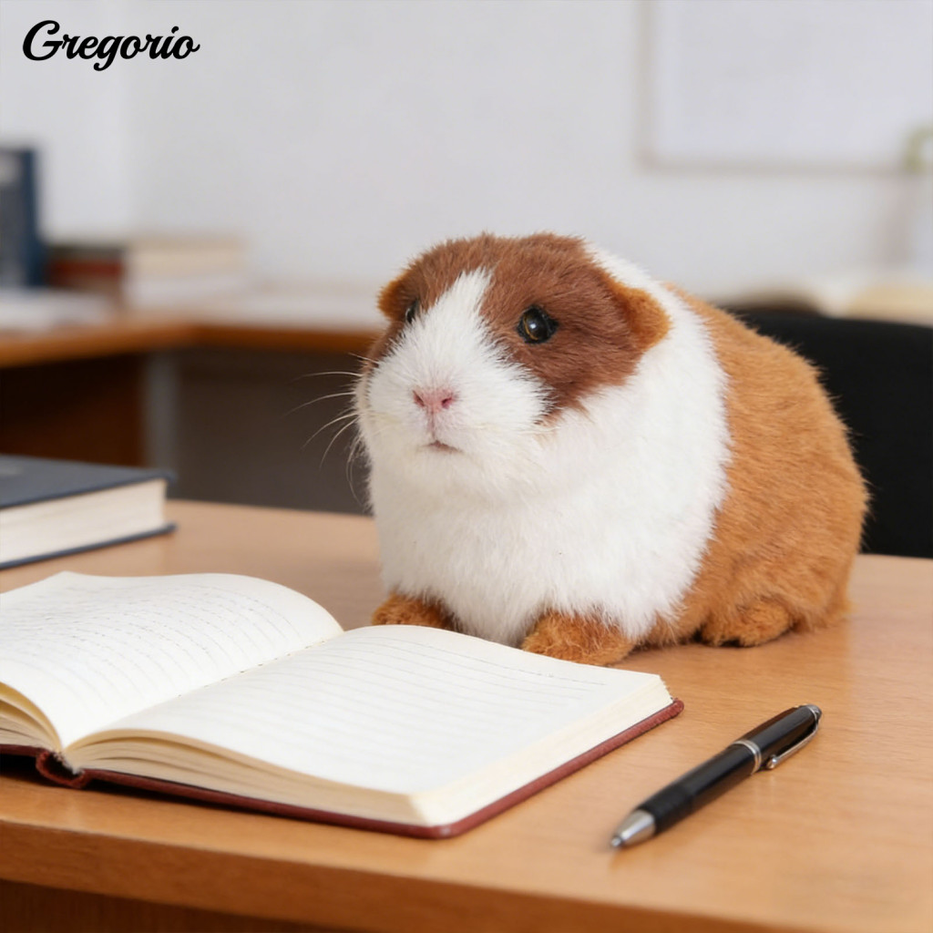 Desktop Animal Ornament Realistic Plush Hamster – Cute Furry Guinea Pig Model for Home Desk Shelf Car Decoration Perfe