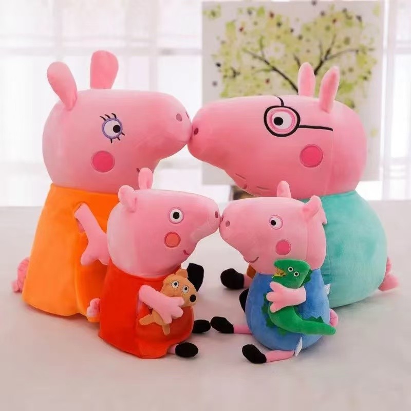 4-piece set Peppa Pig Plush Toy Soft Stuffed Soft Dolls Family Party Dolls For Children Christmas New Year Birthday
