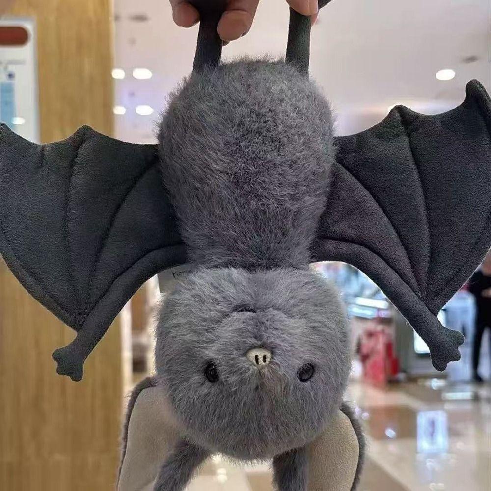 NEDFS Bat Plush Toy , Cartoon Engraçado Design Stuffed Animal , Cinza Macio Recheado 22cm Pig Boneca