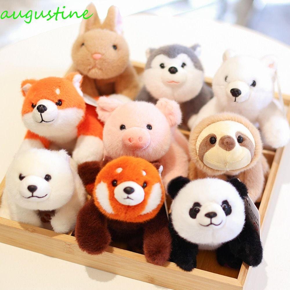 AUGUSTINE Raccoon Bear Plush , Sloth Husky Pig Panda Animal De Pelúcia Deitado , Desenho Animado 18cm Boneca