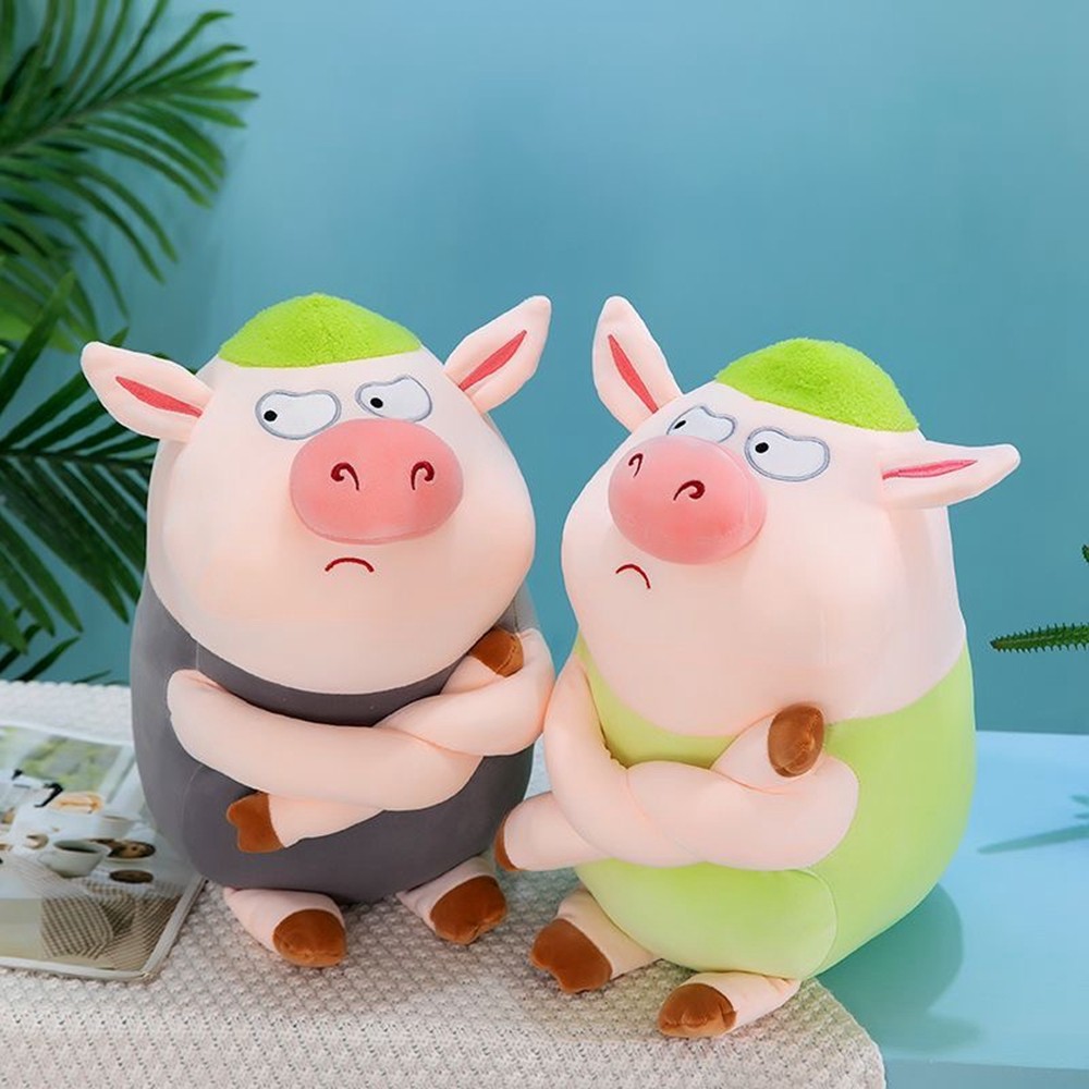 40cm Tricolor Angry Pig Plush Throw Pillow Engraçado Soft Decoração De Pelúcia Presente De Aniversário