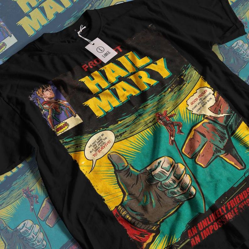 Camiseta Masculina Feminina Project Hail Mary Movie T-shirt Vintage Horror Sci-fi Unissex Streetwear