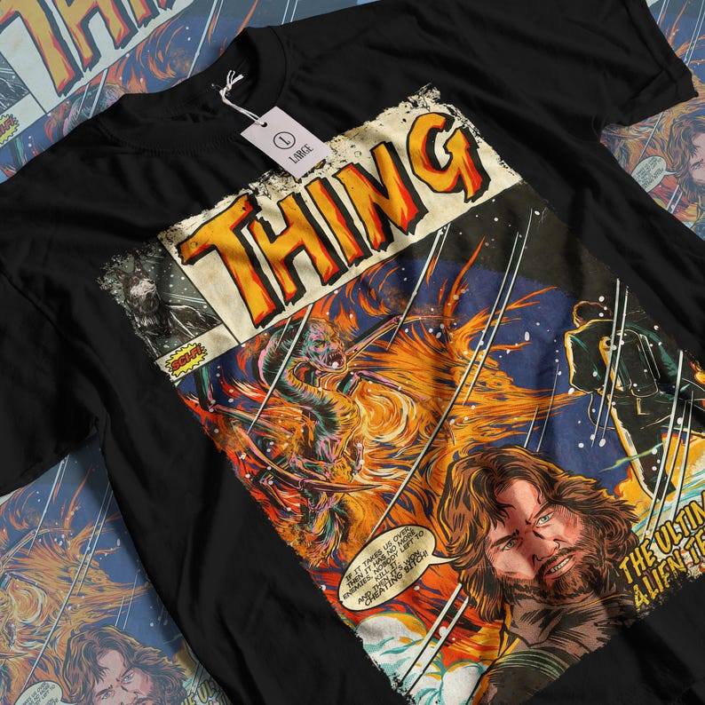 Camiseta Masculina Feminina The Thing Movie T-Shirt Vintage Horror Sci-Fi Unissex Streetwear Envio Imediato