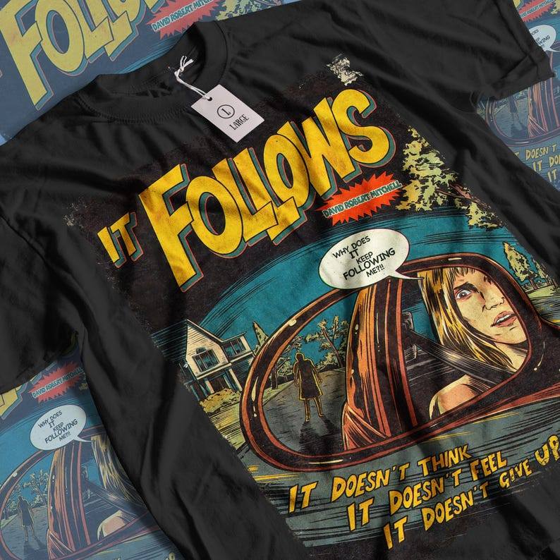 2026 Novo Camiseta Masculina It Follows Filme Vintage Sci-Fi T-Shirt Vintage Horror Unissex Streetwear Envio Imediato