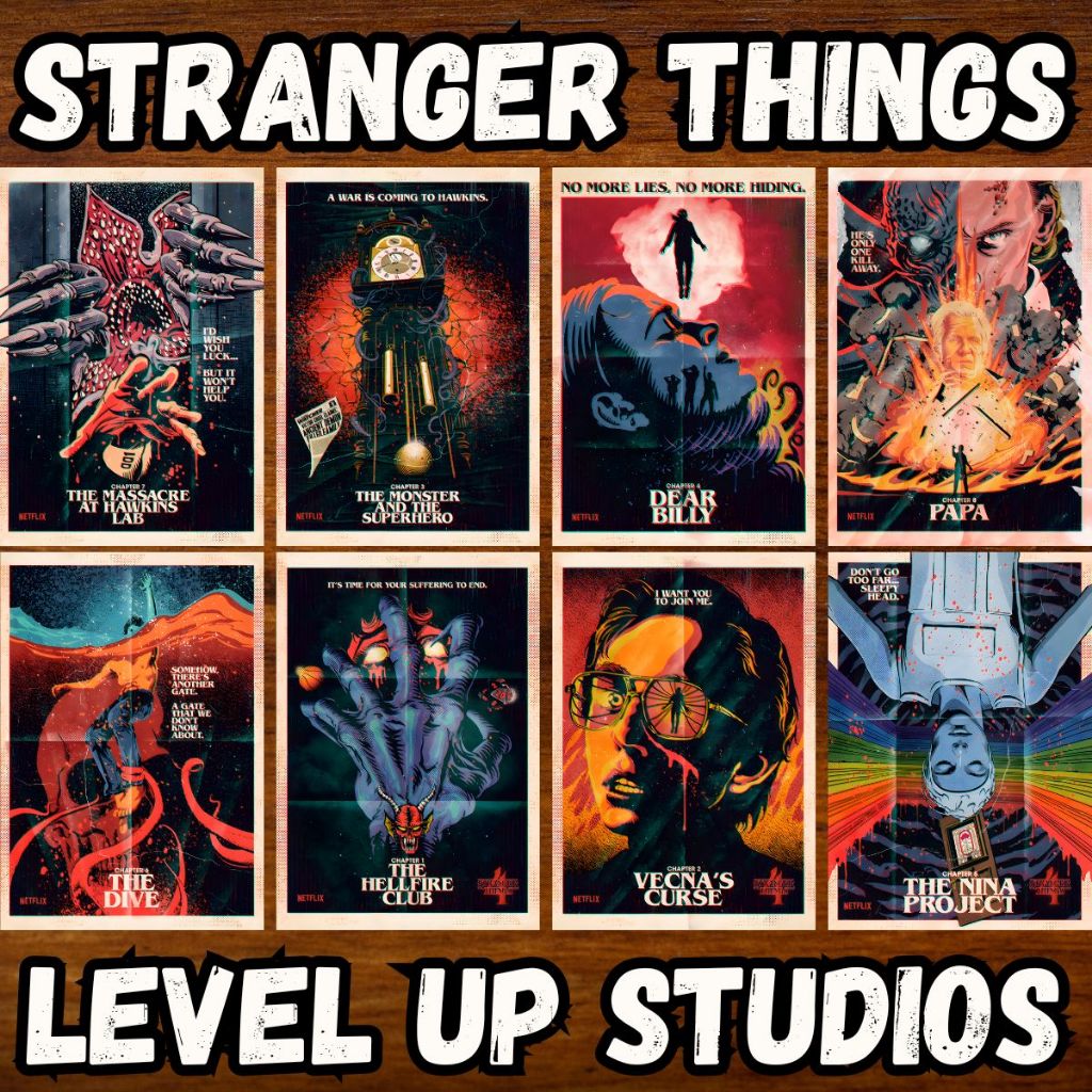 Stranger Things Vintage - Placas Quadros Decorativos Posters | Série Retro Anos 80 Sci-Fi