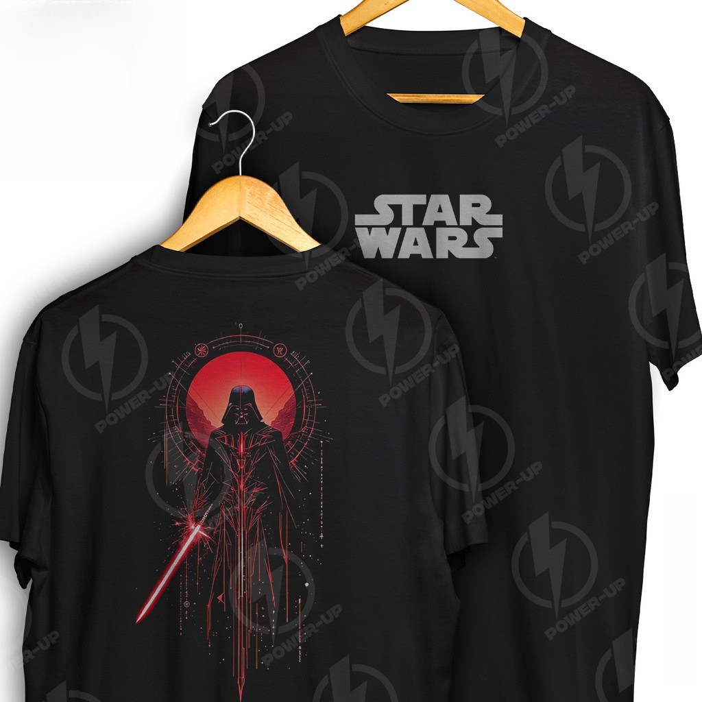[Camiseta Vintage Masculina Algodão]HYP Camiseta Darth Vader Star Wars Sith Geek Sci-Fi Frente E Verso Blusa Camisa 100%