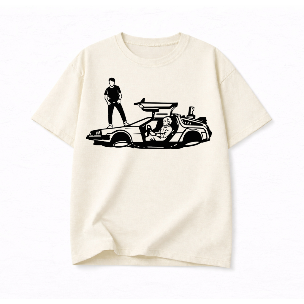 Camiseta De Volta Para o Futuro Vintage Carro Futurista Anos 80 Retrô Geek Nerd Sci-Fi Estilo Cul