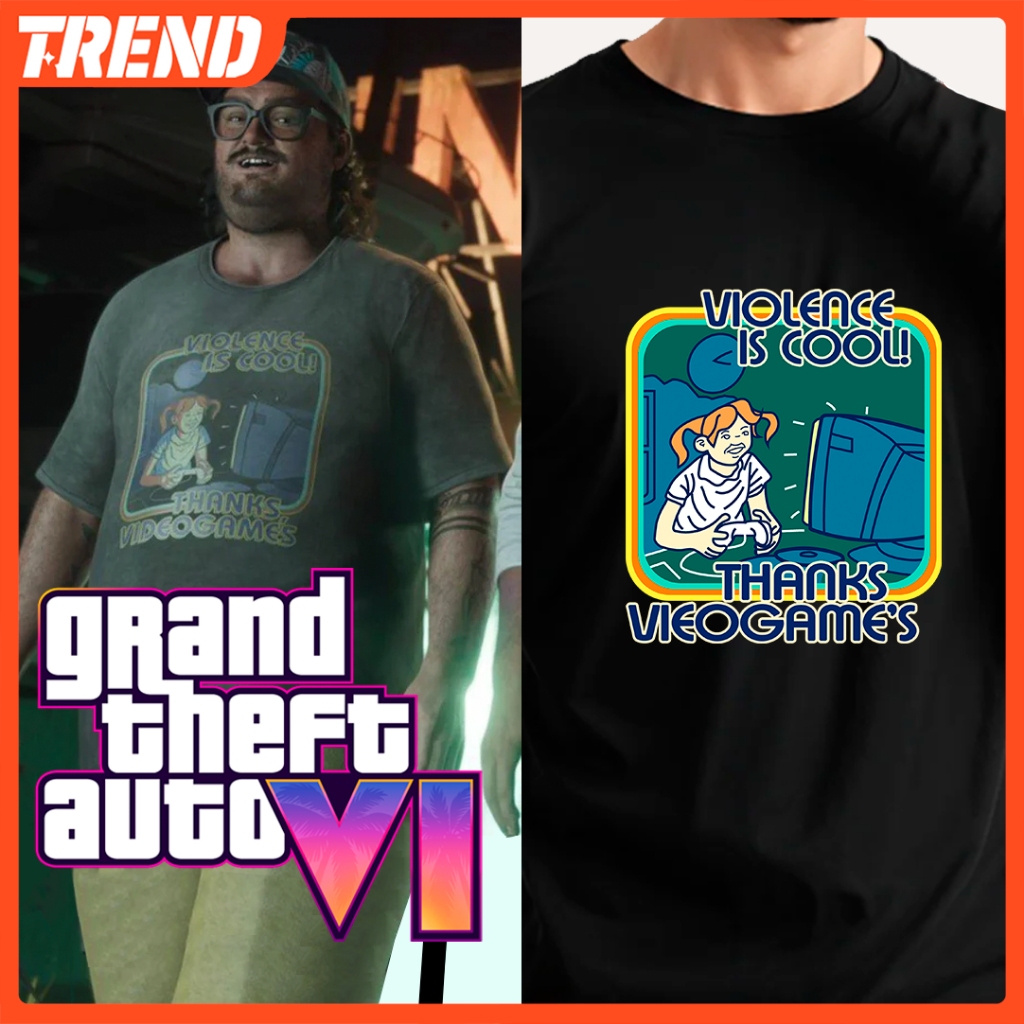 Camiseta GTA 6 e Grand Theft Auto V GTA 5- GTA San Andreas  GTA IV Camiseta Básica Arte Exclusiva GTA 6 Cal Hampton