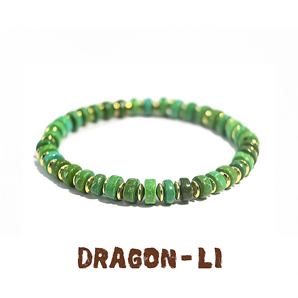 DRAGON LI Tanuki Cat Tecnologia Verde Pílula Contas Frisadas Casal Joias Presente Namorada