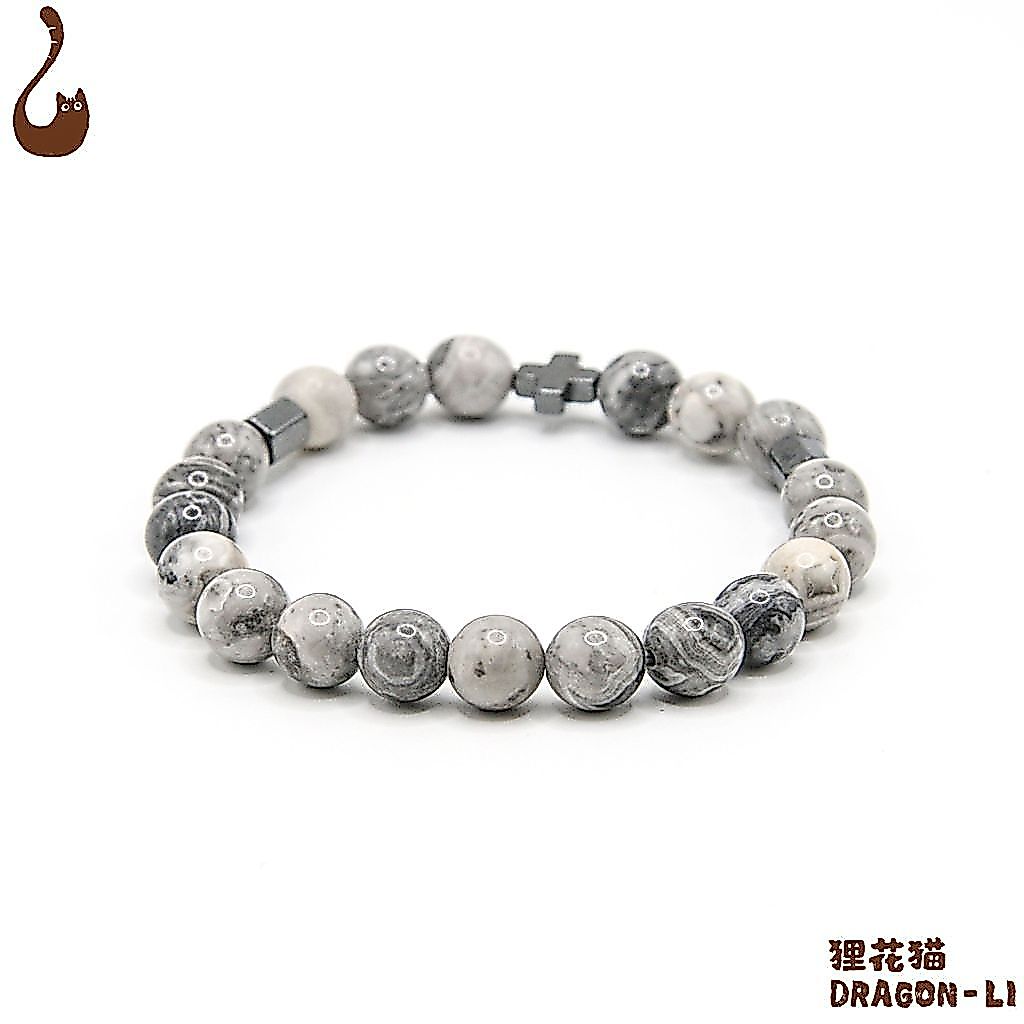 DRAGON LI Tanuki Cat Meteorito Cinza Cruz Pulseira Frisada Casal Cor Acessórios Presente Namorada