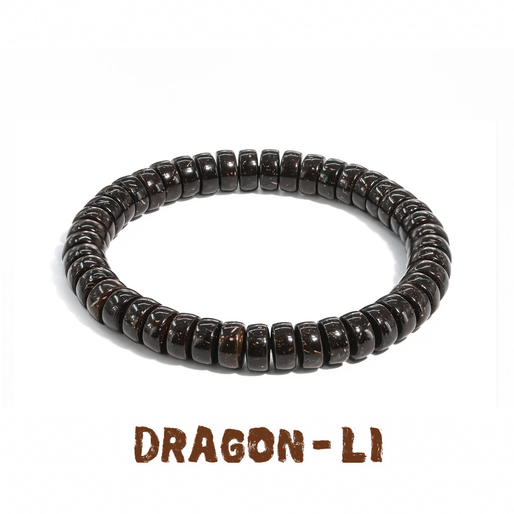 DRAGON LI Tanuki Cat Coconut Shell Pill Beads Pulseira com contas Acessórios para casal Presentes para namoradas