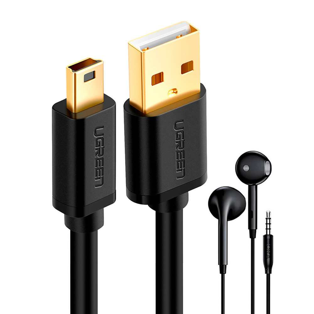 Ugreen Cabo de Usb 2.0 p/Mini Usb 5 Pinos 2M + Fone Ouvido (K-3075-5886)