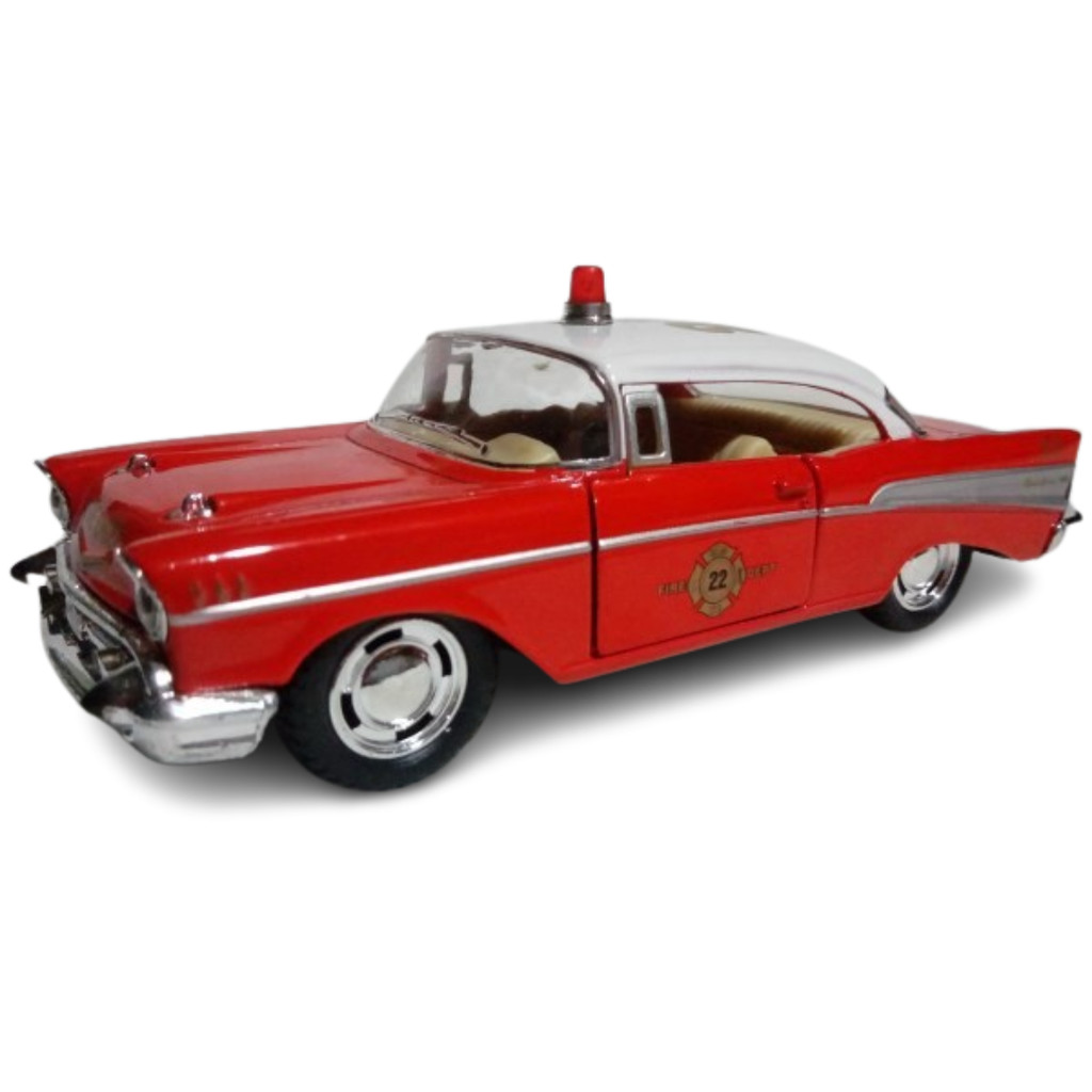 MINIATURA - Chevrolet Bel Air 1957 Bombeiro - Cor Vemelho
