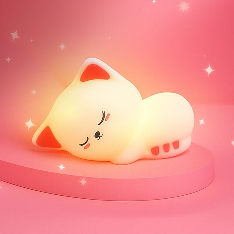 Luminária Noturna Gatinha - Infantil Luz Decorativa para Quarto - DM Toys