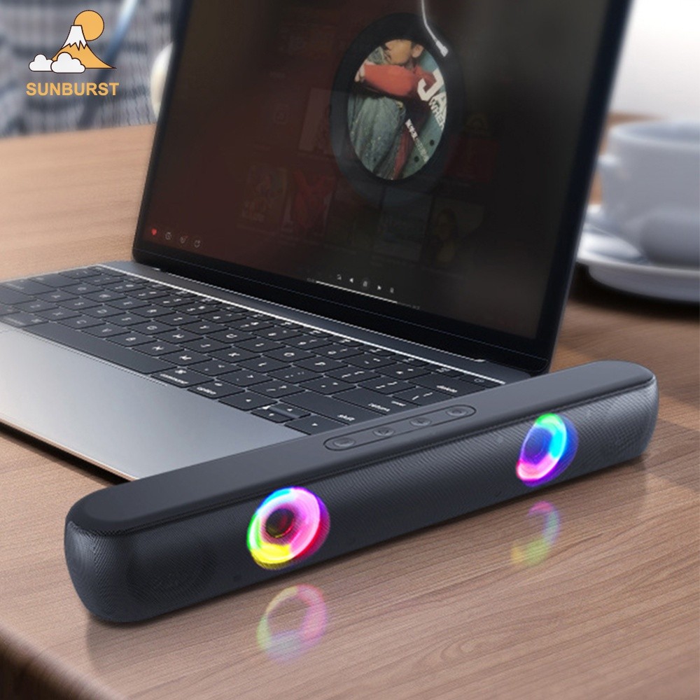 [Sunburst1 . br] BT5.0 Alto-Falantes Portáteis Ultraaltos RGB Hi-Fi Gaming Speaker 1800mAh Para PC E TV