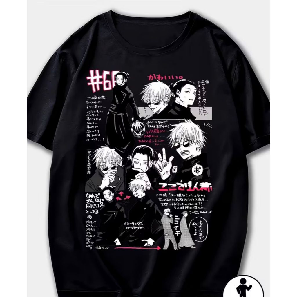 Camiseta Anime Streetwear Estampada Estilo Japonês Algodão