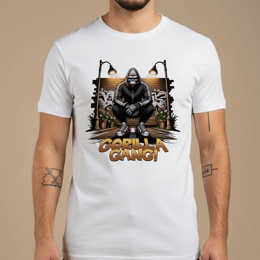 Camiseta Masculina Básica Estampa Gorila Estilo Selvagem e Forte Blusa Streetwear Passeio Envio Hoje