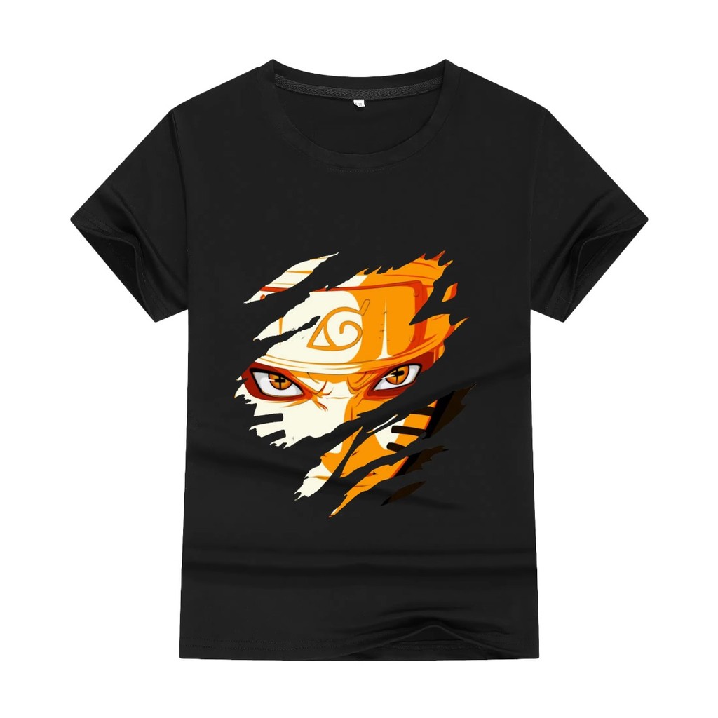 Camiseta Naruto Anime Japonês Casual Algodão Blusa Desenho Estilo Conforto Streetwear