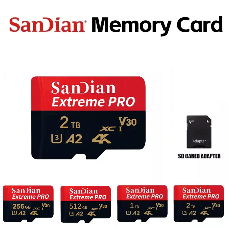 Com Adaptador Cartão De Memória De Alta Velocidade 1024G 512G 256G 128G Micro SD Flash Mini Cartões TF Adequados Para Te