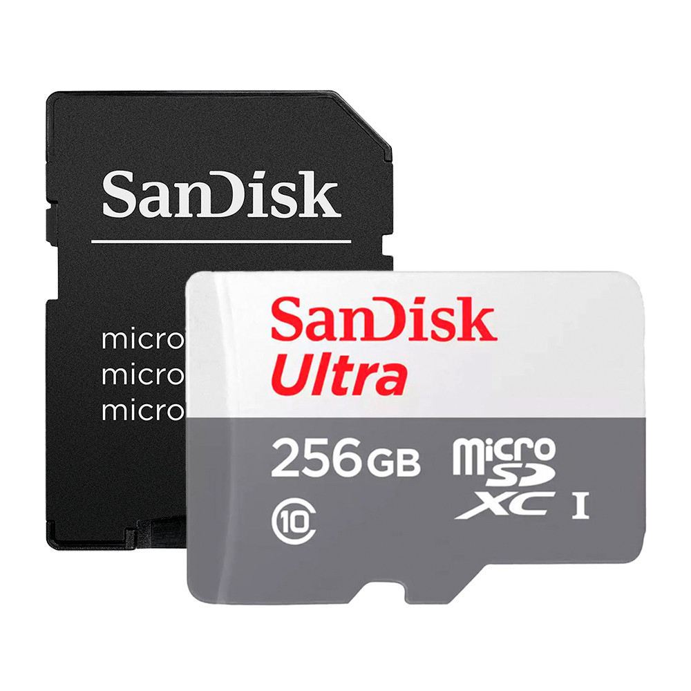 SanDisk Ultra 256 GB Classe 10/UHS-I (U1) microSDXC - 100 MB/s de leitura SDSQUNR-256G-GN3MN (K-5220-1507)