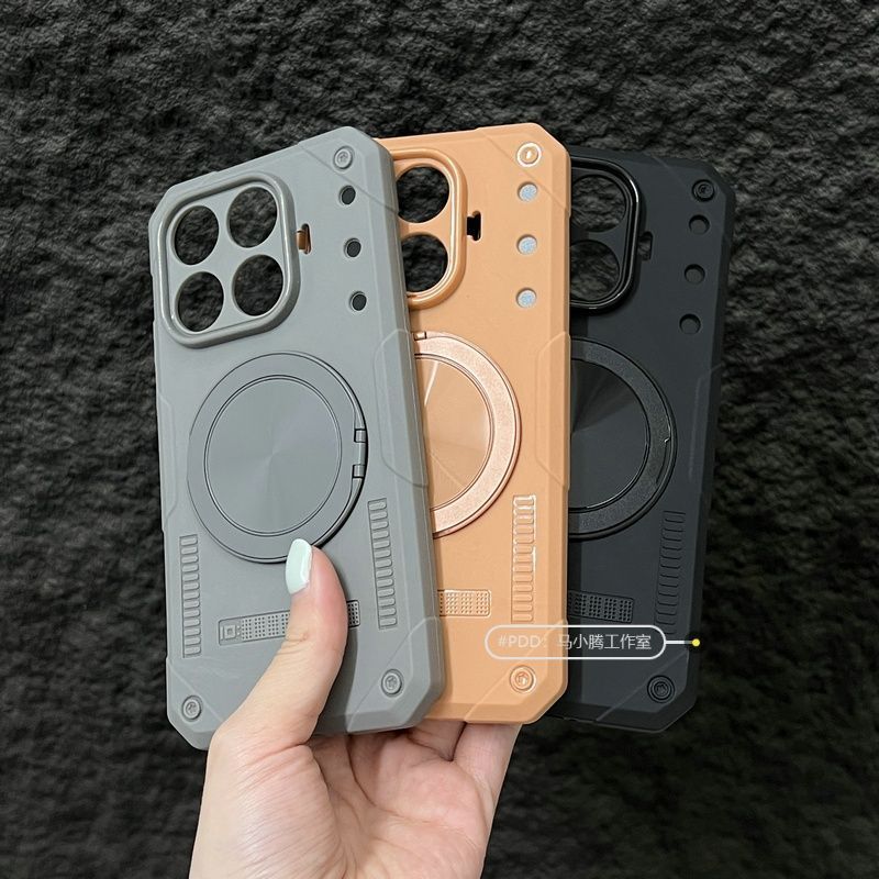 Capa para Telefone Xiaomi 17T, Reforçada e à Prova de Choque, Estilo Mecha com Suporte Rotativo para 17TPro, Capa Macia