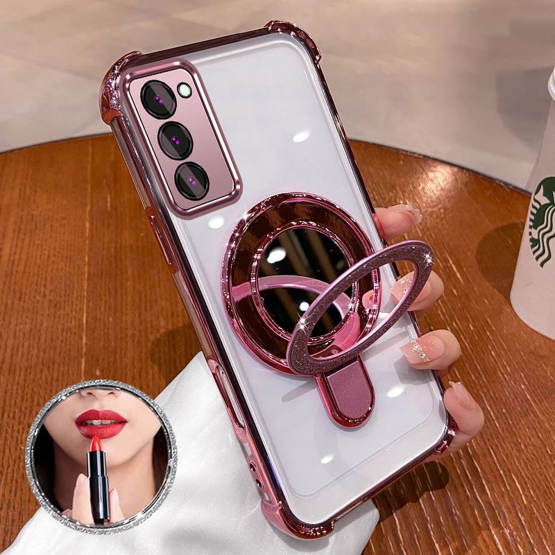 Capa Para Redmi 15 Novo Suporte Com Função De Espelho De Maquiagem material Importado À Prova De Choque Macia Celular