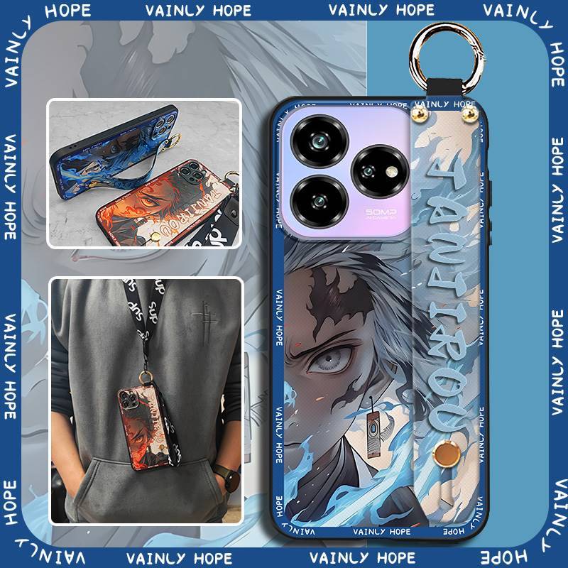 Design De Moda Capa Macia De Telefone Para ZTE Blade V60/Axon 60 Lite Anel Suporte À Prova De Choque Durável Cordão De D