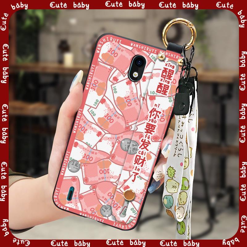 Capa De Telefone Com Suporte Durável Para Nokia C2 Pulseira Traseira À Prova D'água Macia Resistente Sujeira Anti-Poeira
