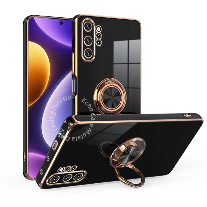Capa De Telefone Para Samsung Note 10 Plus 9 8 20 Ultra Lite Suporte De Anel De Dedo Silicone À Prova De Choque Macia