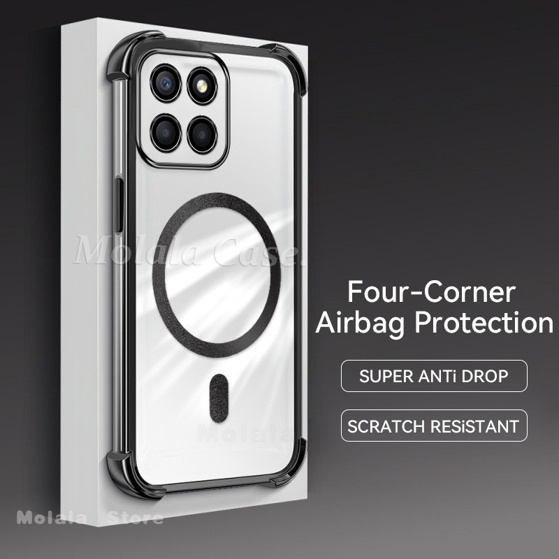 Capa Transparente Motorola Edge 60 Neo Anel De Metal Magnético TPU Airbag De Telefone