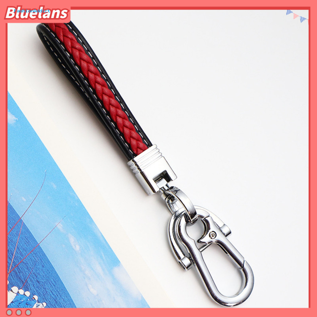 Keychain Wrist Lanyard Lightweight Car Modern Braided Microfiber Faux Leather with Black Buckle Durable Diy Key Ring for