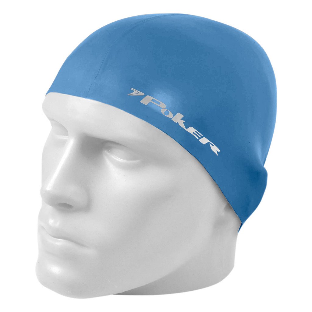 Touca de Natação Poker Silicone Power Azul - Unissex