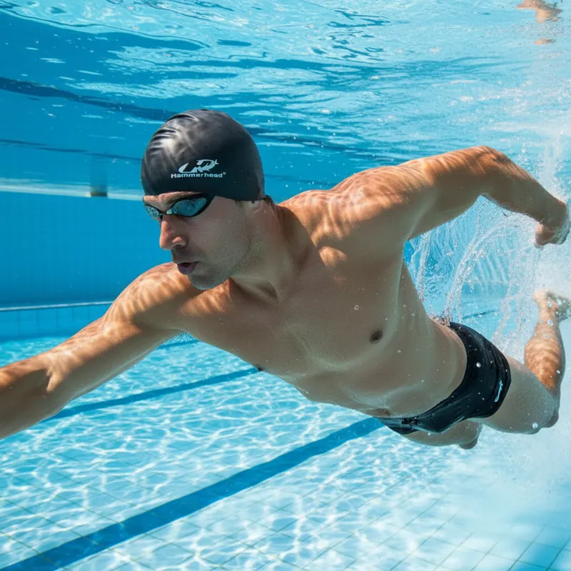 Touca Natação Hidroginástica Piscina Silicone Adulto Unissex Confortável Antideslizante