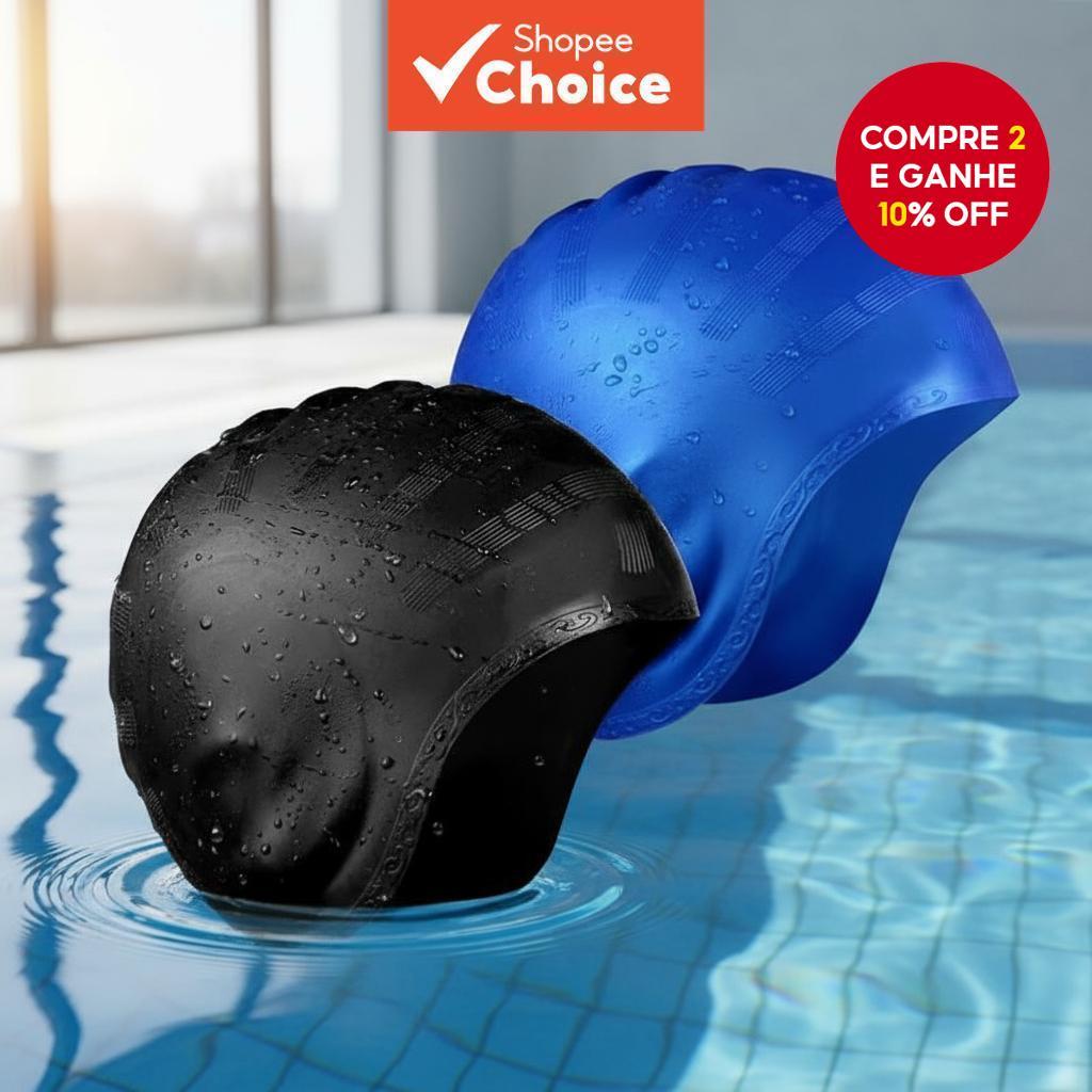 Proteção de Ouvido Touca de Natação Impermeável Durável Chapéu de Silicone para Cabelos Longos e Curtos Unissex Tamanho