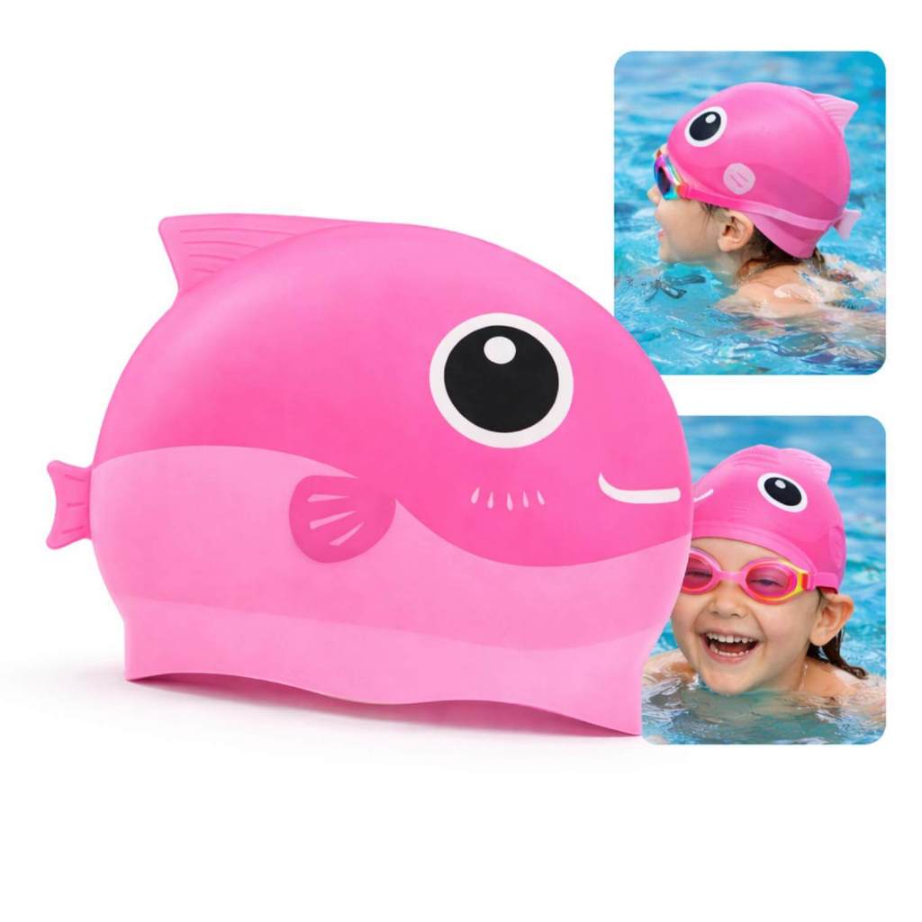 Touca Para Natação Infantil Silicone Menina e Menino 3-10 ANOS Natação e Praia Impermeável