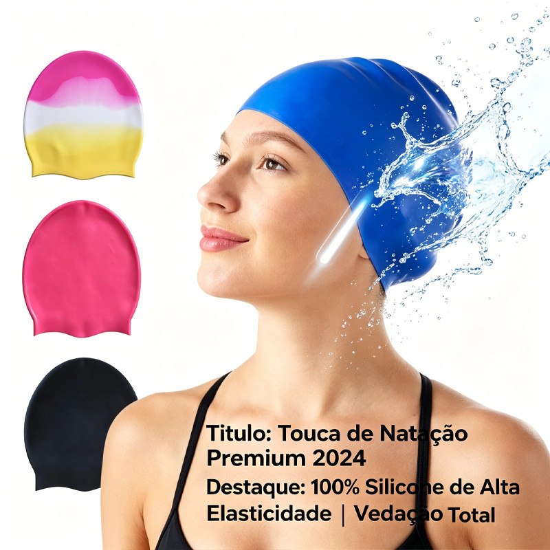 Touca De Natação De Silicone Confortável E Durável Reduz O Arrasto E  Adequada Para Adultos