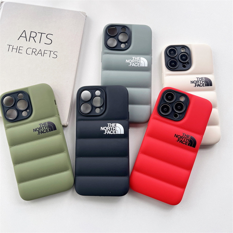 Luxo 3D Baixo Jaqueta Forma Silicone Capa Para iPhone 17 16 15 14 13 12 11 Pro Max Anti-impacto Caso