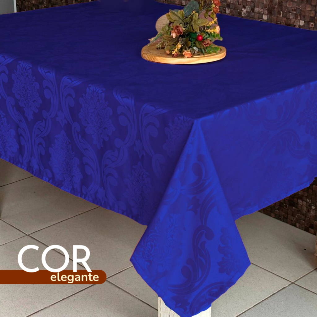 Toalha de Mesa Jacquard Luxo | 6 Lugares |  2,00x1,40 p/Cozinha - Tecido Grosso