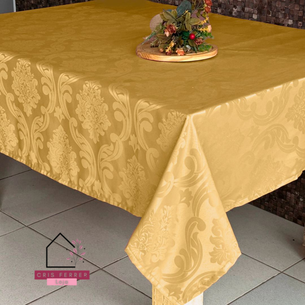 Toalha de Mesa Jacquard Luxo - 4 Lugares -  14,0x1,40 p/Cozinha - Tecido Grosso e Cores Vibrantes