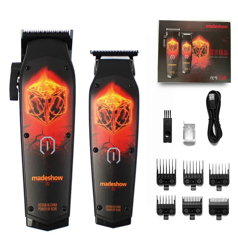 MadeShow-Professional Hair Clipper Set , M10 + M11 , 0.1mm , Máquina De Corte De Mair , Lâmina T , Alta Velocidade Qualidade , Novo