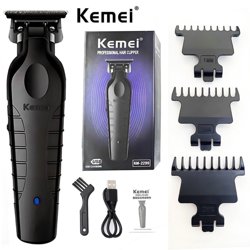 Kemei KM-2299 Professional Hair Trimmer Detailer Barber Electric Clipper Cordless Finish Cutting