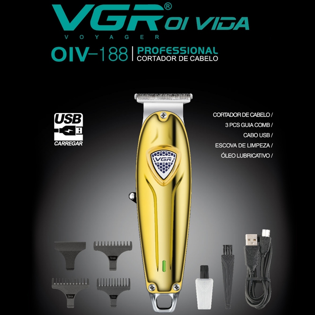 VGR Professional Hair Clipper Mini Cut Máquina Elétrica Recarregável Barber Trimmer Homens V-188 mania